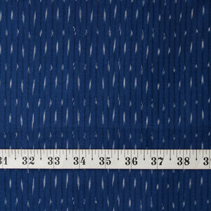 Precut 1 meter -Blue Ikat Pochampally Woven Cotton Fabric