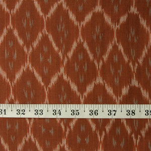 Precut 1meter - Brown Mercerised Ikat Pochampally Woven Cotton Fabric