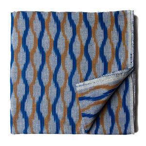 Precut 0.75 meters -Blue Ikat Pochampally Woven Cotton Fabric