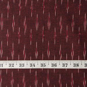 Precut 1 meter -Maroon Ikat Pochampally Woven Cotton Fabric
