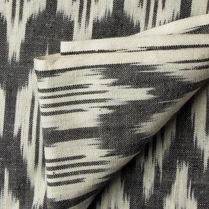 Precut 1 meter -Grey Mercerised Ikat Pochampally Woven Cotton Fabric