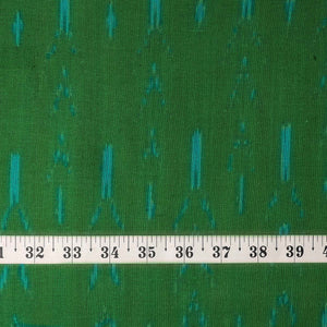 Precut 1 meters -Green Ikat Pochampally Woven Cotton Fabric
