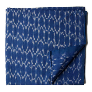 Precut 1 meters -Blue Mercerised Ikat Pochampally Woven Cotton Fabric