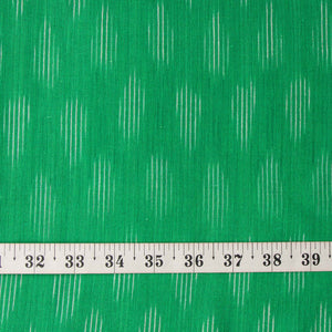 Precut 0.75 meters -Green Ikat Pochampally Woven Cotton Fabric