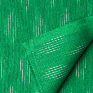 Precut 1 meter -Green Ikat Pochampally Woven Cotton Fabric