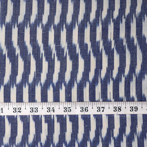 Precut 0.75 meters -Blue Ikat Pochampally Woven Cotton Fabric