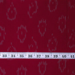 Precut 1 meter -Red Ikat Pochampally Woven Cotton Fabric