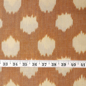 Precut 0.75 meters -Ochre Yellow Ikat Pochampally Woven Cotton Fabric