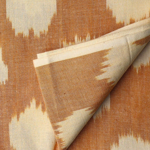 Precut 0.75 meters -Ochre Yellow Ikat Pochampally Woven Cotton Fabric