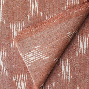 Precut 1meter - Brown Ikat Pochampally Woven Cotton Fabric