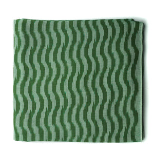 Precut 1 meter -Green Ikat Pochampally Woven Cotton Fabric