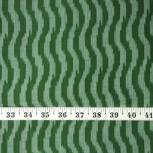 Precut 1 meter -Green Ikat Pochampally Woven Cotton Fabric