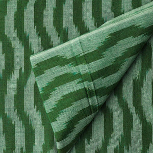 Precut 1 meter -Green Ikat Pochampally Woven Cotton Fabric