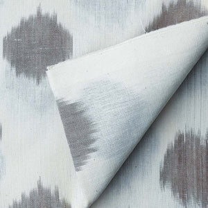 Precut 1 meter -Off White & Brown Ikat Pochampally Woven Cotton Fabric