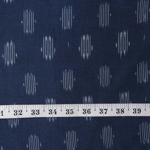 Precut 0.50 meters -Blue Ikat Pochampally Woven Cotton Fabric