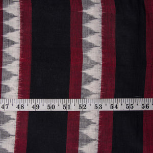 Precut 0.75 meters -Ikat Cotton Fabric with Temple Border