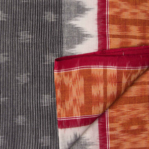 Precut 1meter - Ikat Cotton Fabric with Temple Border