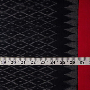 Precut 0.25 meters -Black Ikat Pochampally Handloom Cotton Fabric