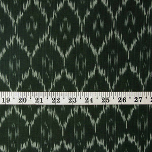 Precut 1 meter -Green Ikat Pochampally Handloom Cotton Fabric