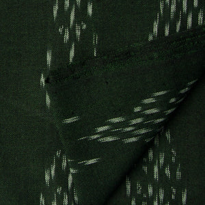 Precut 0.25 meters -Green Ikat Pochampally Handloom Cotton Fabric
