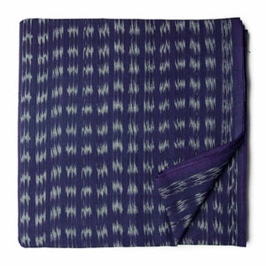 Precut 1 meter -Blue Ikat Pochampally Handloom Cotton Fabric