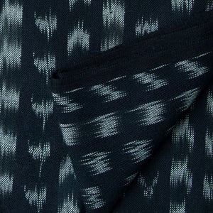 Black Ikat Pochampally Handloom Cotton Fabric