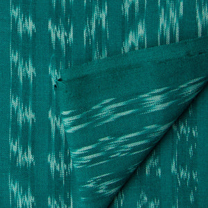 Precut 1 meter -Green Ikat Pochampally Handloom Cotton Fabric