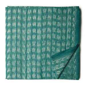 Precut 0.75 meters -Green Ikat Pochampally Handloom Cotton Fabric