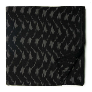 Precut 0.50 meters -Black Ikat Pochampally Handloom Cotton Fabric