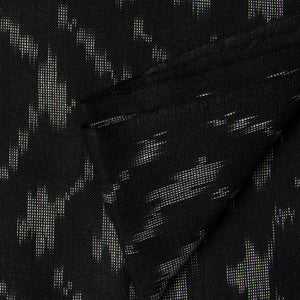 Black Ikat Pochampally Handloom Cotton Fabric