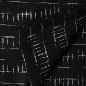 Precut 0.75 meters -Black Ikat Pochampally Handloom Cotton Fabric