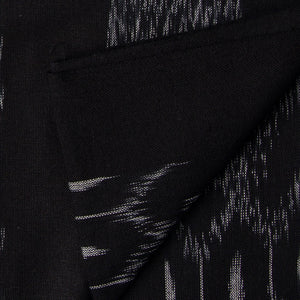 Black Ikat Pochampally Handloom Cotton Fabric