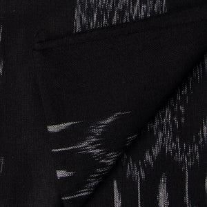 Precut 1meter - Black Ikat Pochampally Handloom Cotton Fabric