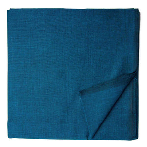 Precut 0.50 meters -Blue Ikat Plain Woven Cotton Fabric