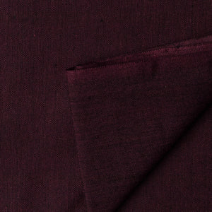 Precut 1 meter -Dark Maroon Ikat Plain Woven Cotton Fabric