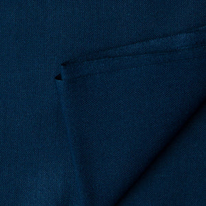 Prussian Blue Ikat Plain Woven Cotton Fabric