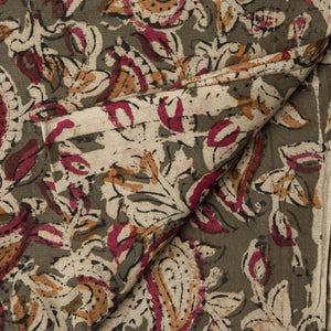 Precut 0.5 meters -Kalamkari Handblock Printed Cotton Fabric