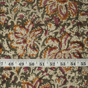 Precut 1 meter -Kalamkari Handblock Printed Cotton Fabric