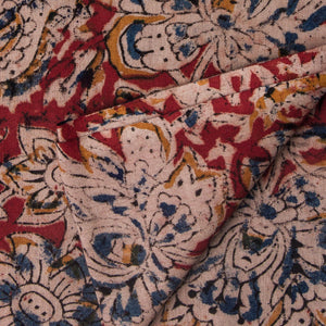 Precut 1 meters -Kalamkari Handblock Printed Cotton Fabric