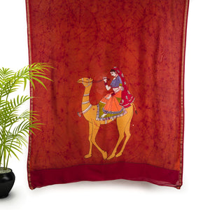 Handloom Maheshwari Cotton Silk Batik Print Dupatta