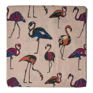 Multicolour Screen Printed Kalamkari Cotton Fabric with bird print