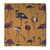 Yellow Screen Printed Kalamkari Cotton Fabric with bird print