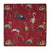 Red Screen Printed Kalamkari Cotton Fabric with bird print