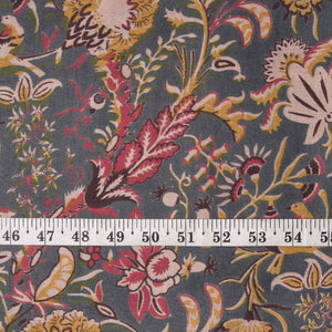 Precut 1 meters -Kalamkari Screen Printed Cotton Fabric