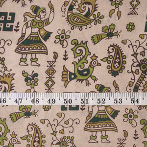 Precut 0.50 meters -Kalamkari Screen Printed Cotton Fabric