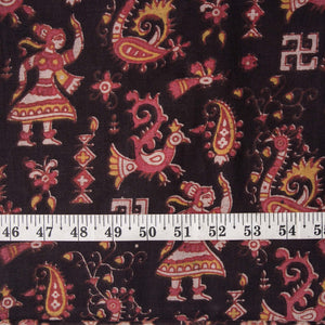 Precut 0.50 meters -Kalamkari Screen Printed Cotton Fabric