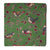 Green Screen Printed Kalamkari Cotton Fabric with Bird print
