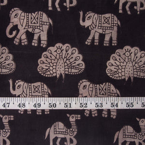 Precut 1 meters -Kalamkari Screen Printed Cotton Fabric