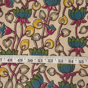 Precut 1 meter -Kalamkari Screen Printed Cotton Fabric