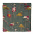 Grey and pink Kalamkari Screen Printed Cotton Fabric with flamingo bird design